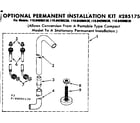 Kenmore 11084090630 optional permanent installation kit diagram