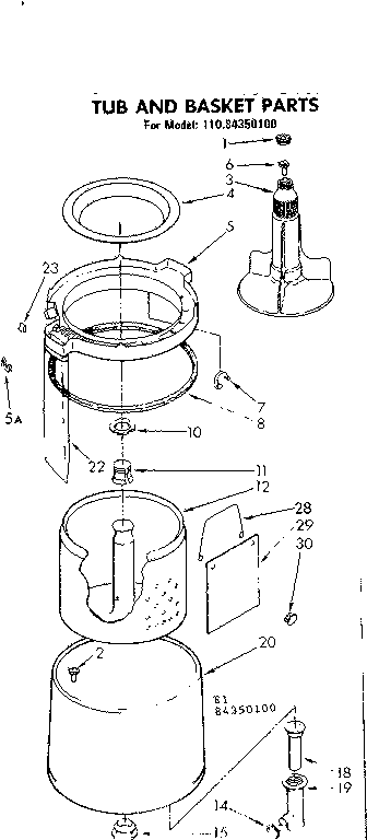 Tub and basket parts