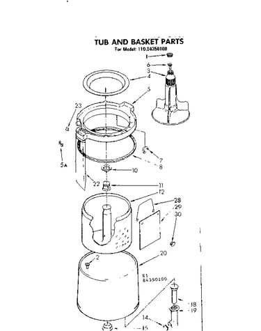 Tub and basket parts