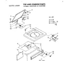 Kenmore 11084370100 top and console parts diagram