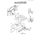 Kenmore 11084370810 top and console parts diagram