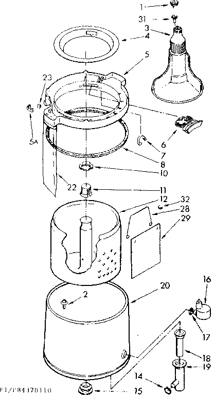 Tub and basket parts