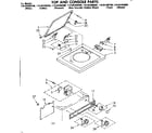 Kenmore 11084390300 top and console parts diagram