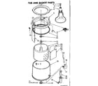 Kenmore 11084390300 tub and basket parts diagram