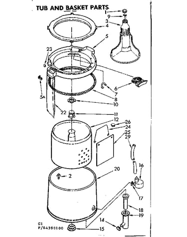 Tub and basket parts