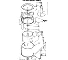 Kenmore 11084416800 tub and basket parts diagram