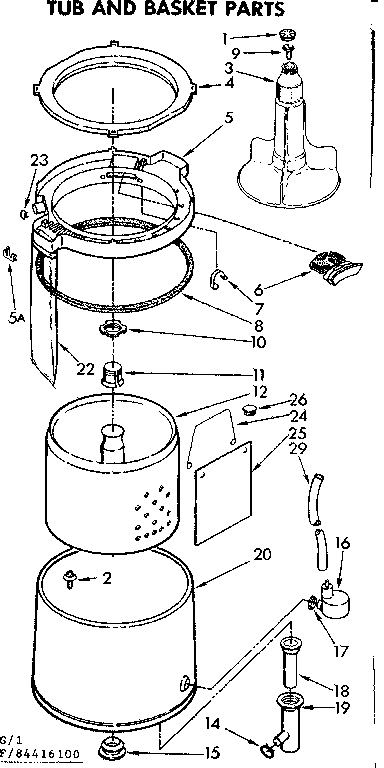 Tub and basket parts