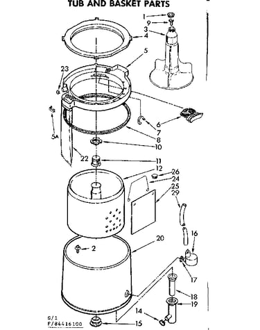 Tub and basket parts