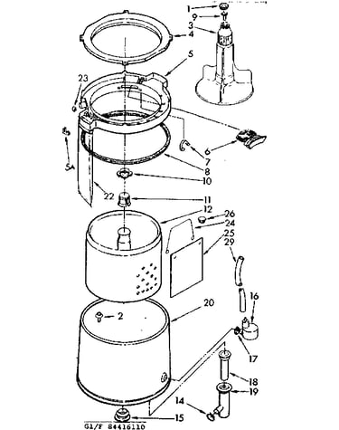 Tub and basket parts