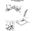 Kenmore 11086015110 top and console parts diagram