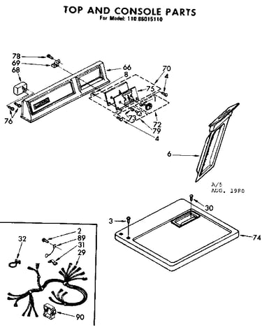 Top and console parts