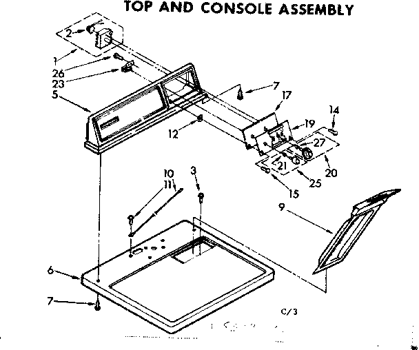 Top and console assembly
