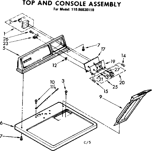 Top and console assembly