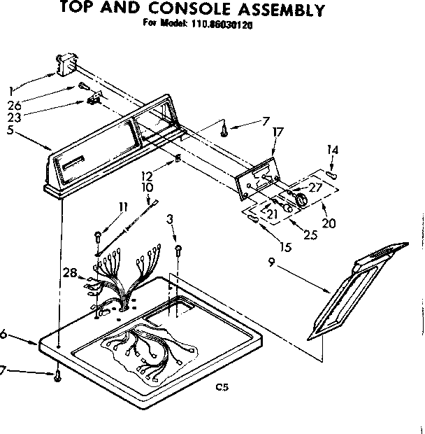 Top and console assembly