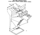 Kenmore 11086070410 top and console parts diagram