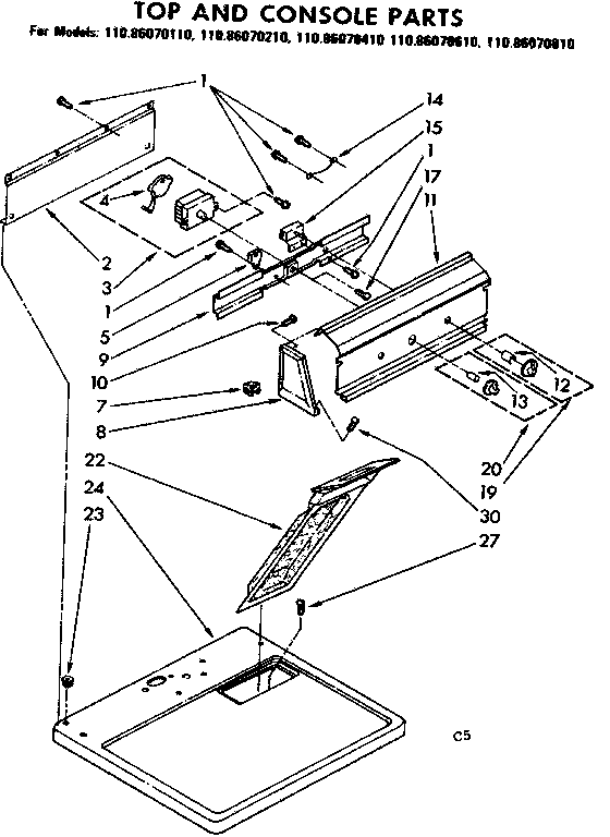 Top and console parts