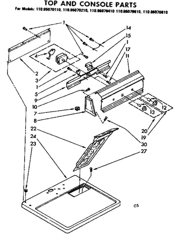 Top and console parts