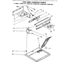 Kenmore 11086071820 top and console parts diagram