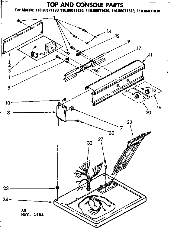 Top and console parts