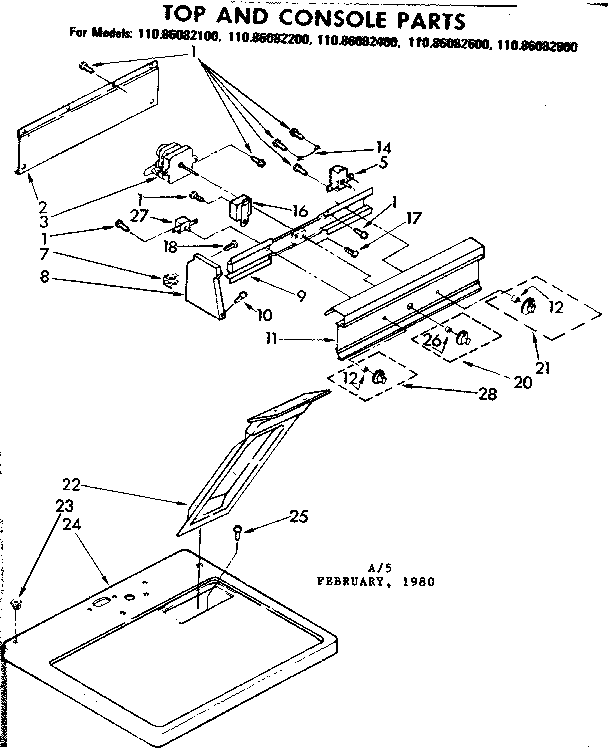Top and console parts