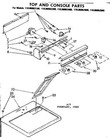 Top and console parts