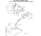 Kenmore 11086082110 top & console parts diagram