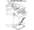 Kenmore 11086082120 top and console parts diagram