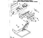 Kenmore 11086093100 top and console parts diagram