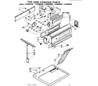 Kenmore 11086094100 top and console parts diagram