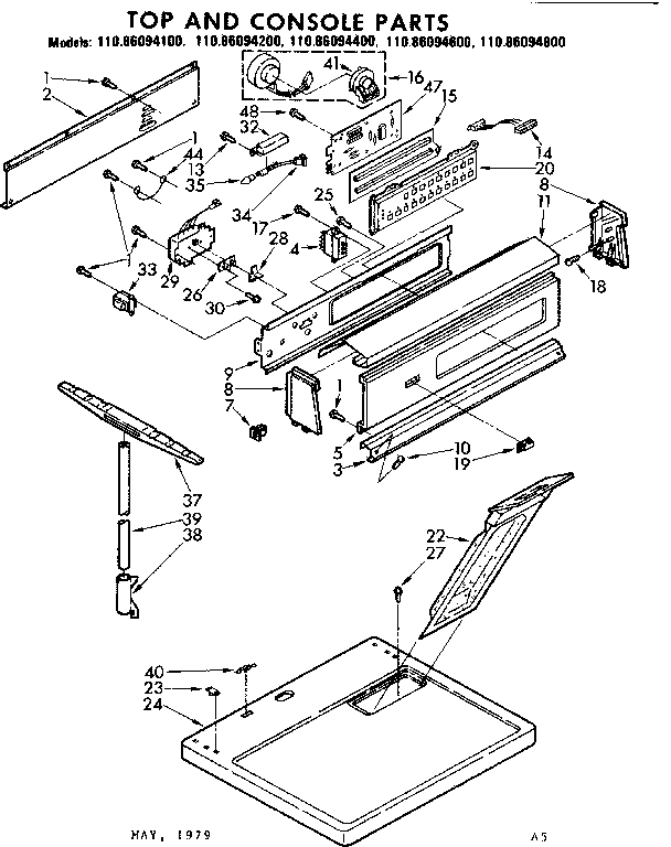 Top and console parts