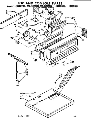 Top and console parts