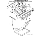 Kenmore 11086094820 top and console part diagram