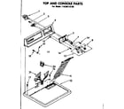 Kenmore 11086115100 top and console parts diagram