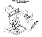 Kenmore 11086130100 top and console parts diagram