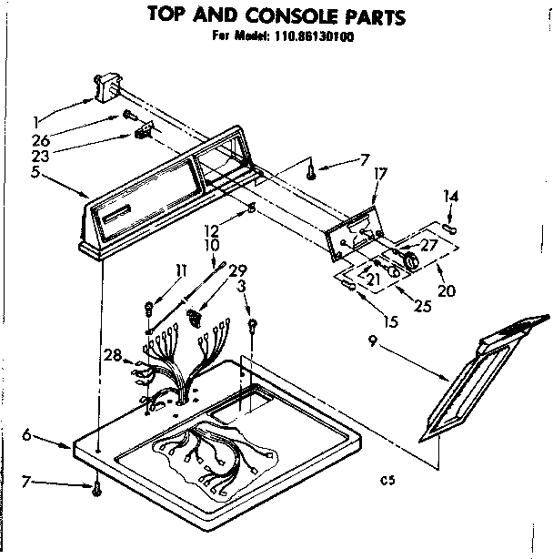 Top and console parts