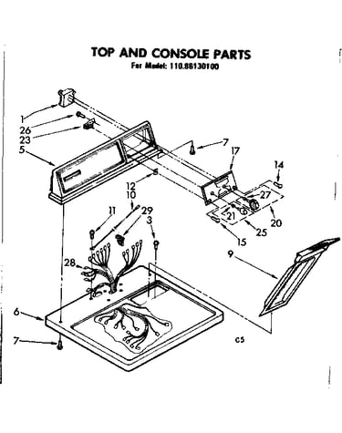 Top and console parts