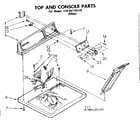Kenmore 11086130110 top and console parts diagram