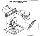 Kenmore 11086151100 top and console parts diagram