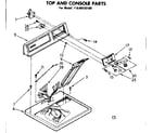 Kenmore 11086155100 top and console parts diagram