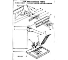 Kenmore 11086161800 top and console parts diagram