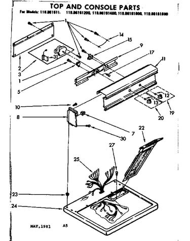 Top and console parts