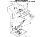 Kenmore 11086163200 top and console parts diagram