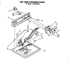 Kenmore 11086166100 top and console parts diagram