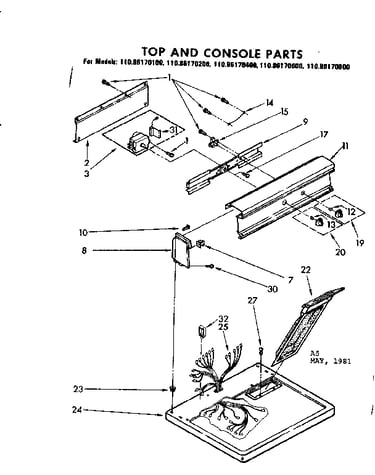 Top and console parts