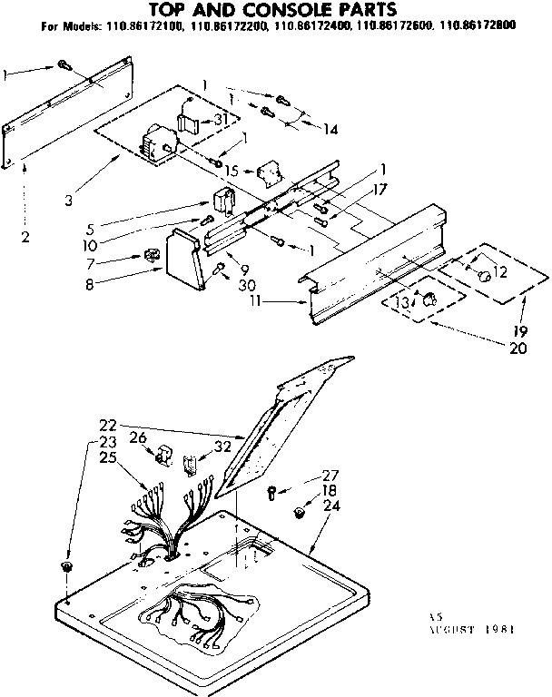 Top and console parts