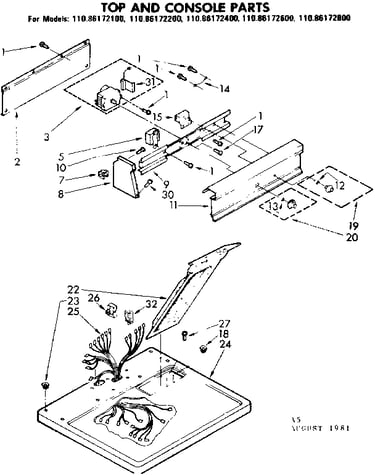Top and console parts