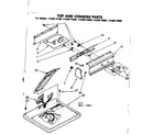 Kenmore 11086173800 top and console parts diagram