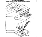 Kenmore 11086174600 top and console parts diagram