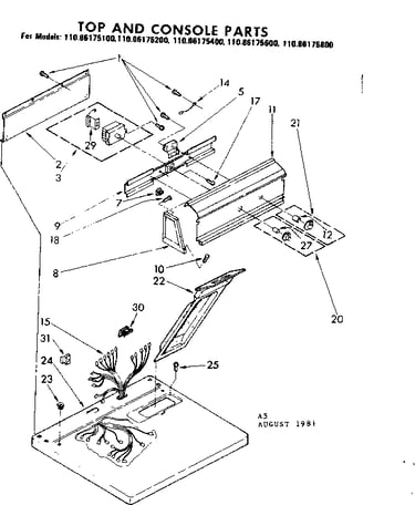 Top and console parts