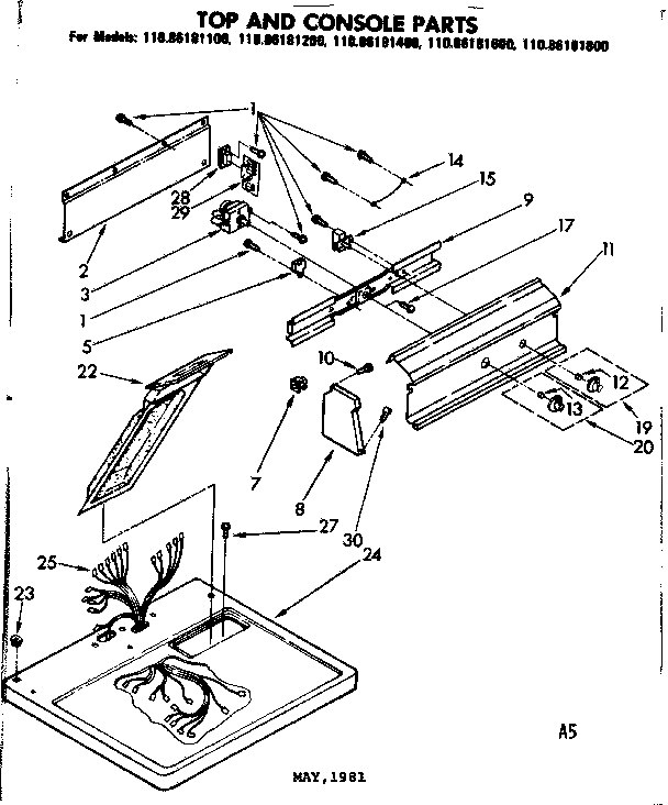 Top and console parts